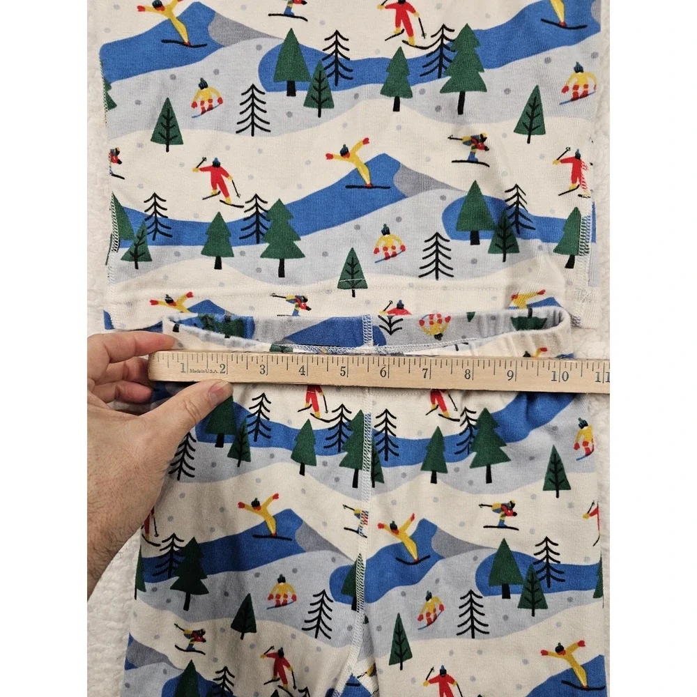 Hanna Andersson Kids Pajama Set 8 Organic Cotton Ski Winter‎ Print Long Sleeve
